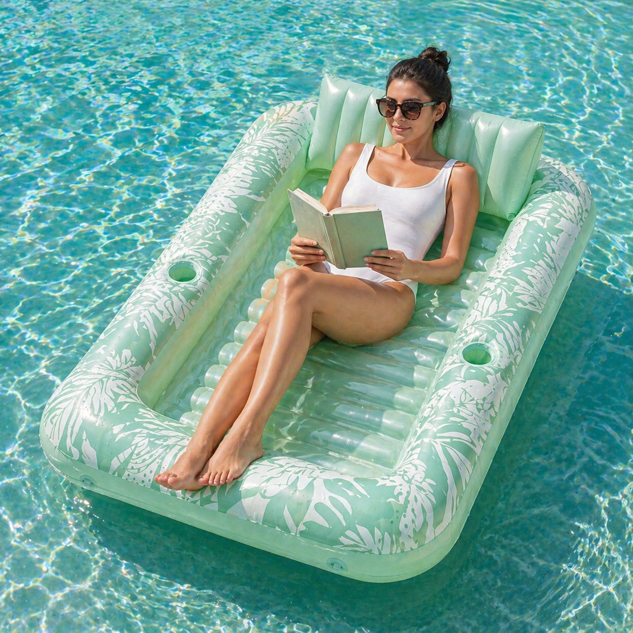 The SunSoak Inflatable Tanning Pool Lounger